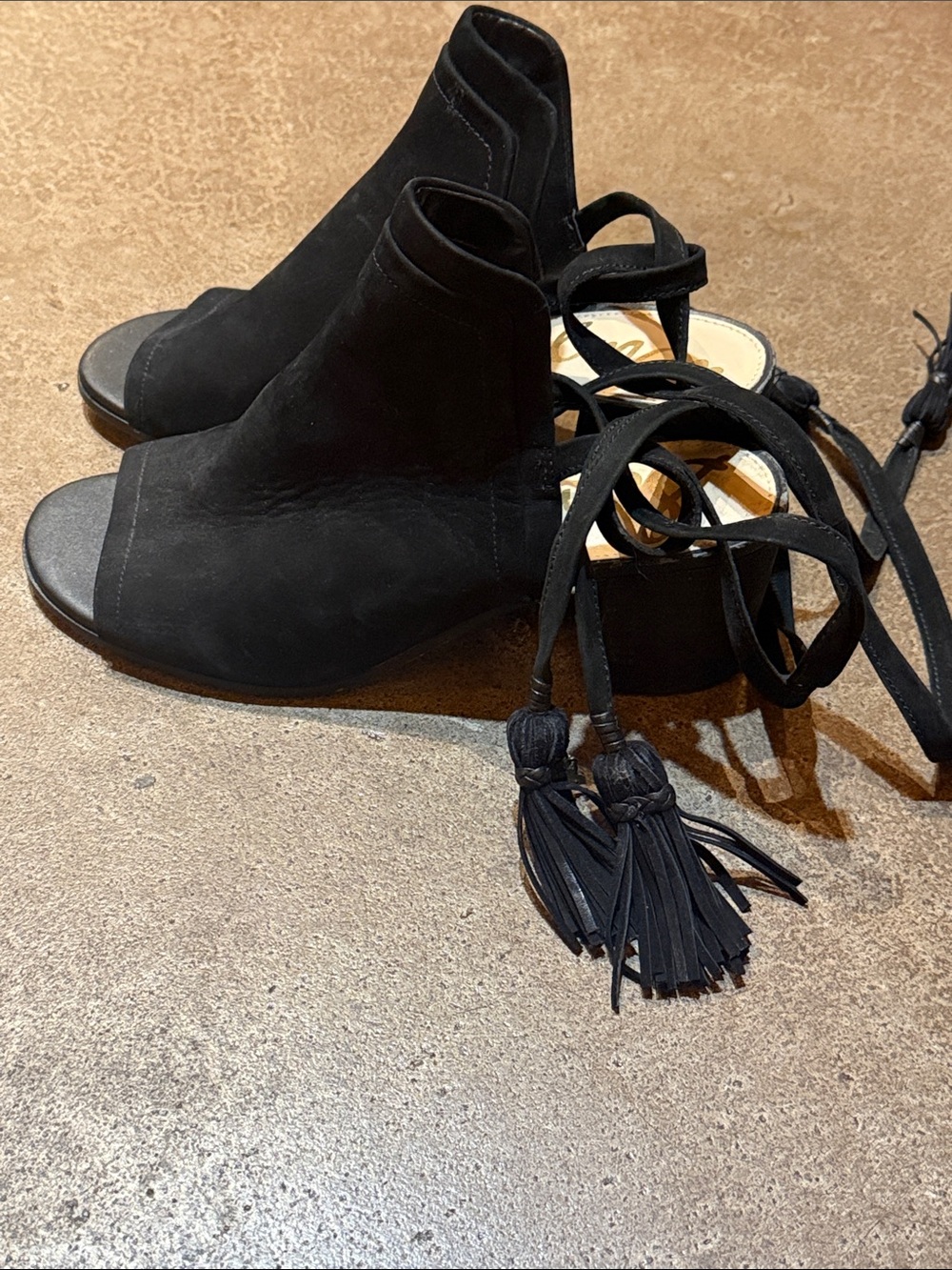 Sam Edelman Leather Peep Toe Block Heels